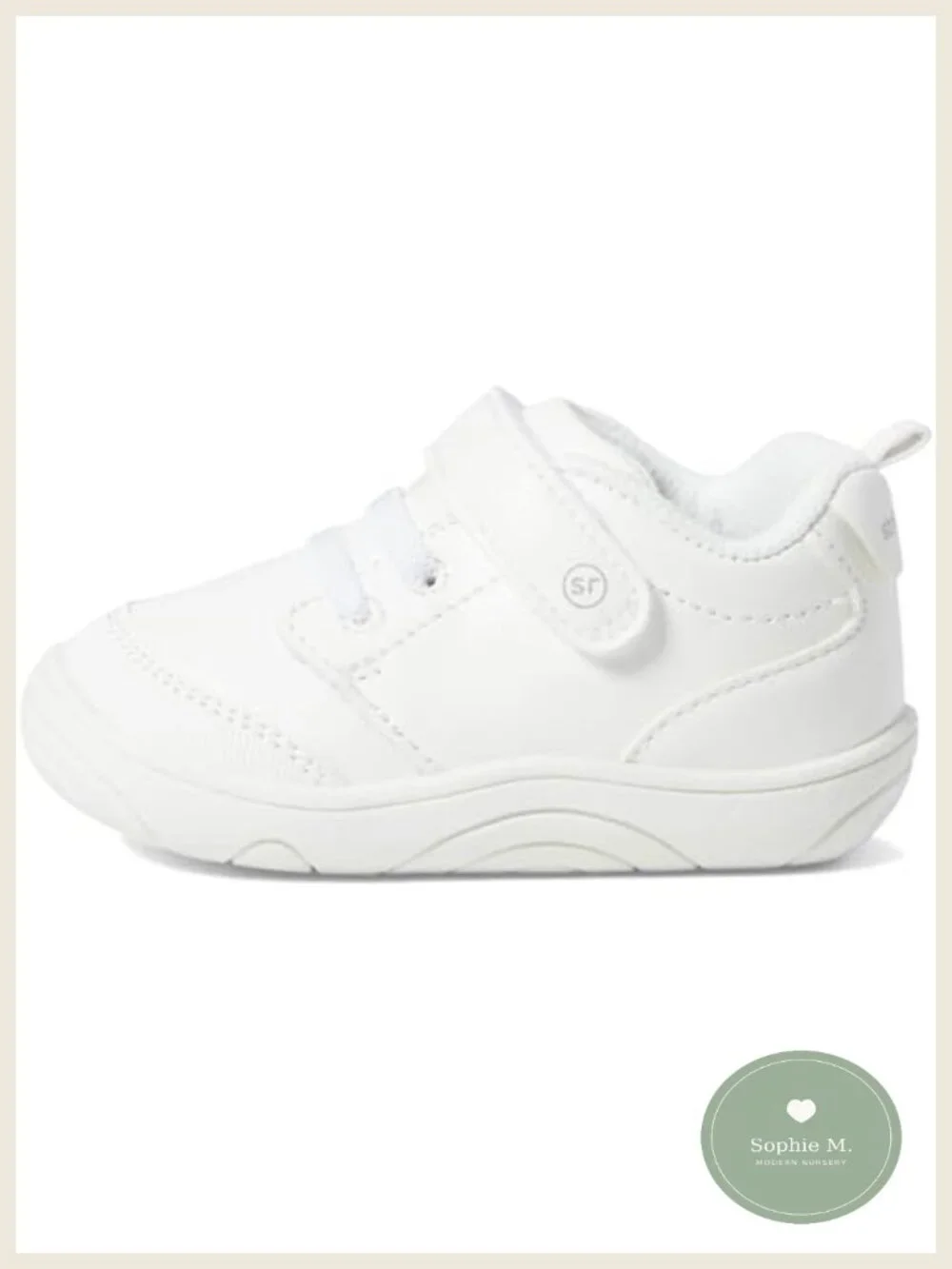 Faux-leather Hook-and-Loop Sneakers for Baby